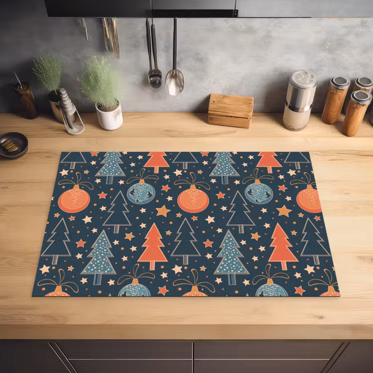 Illustratie - Kerst - Symbolen - Blauw Inductie beschermer vinyl 3mm klein 276 -sfeer5