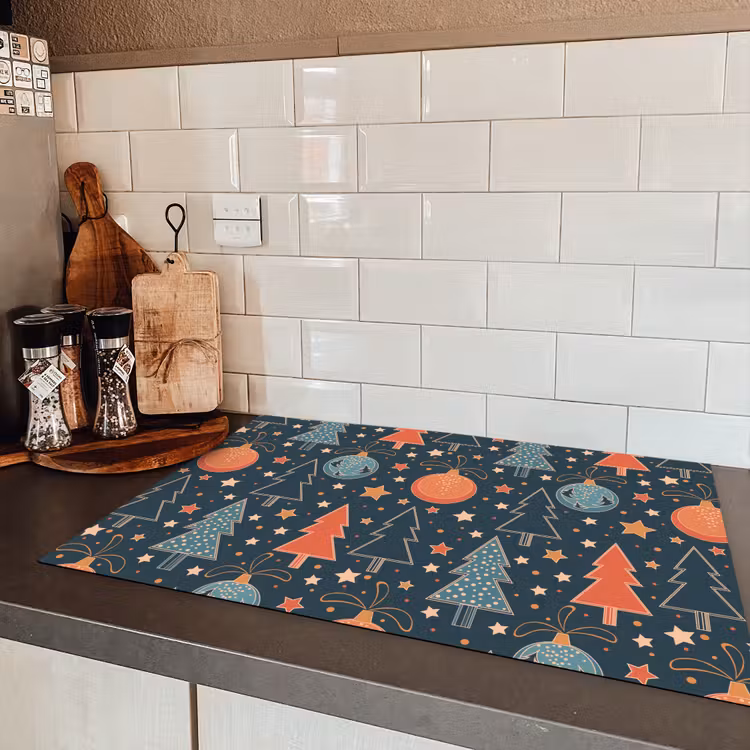 Illustratie - Kerst - Symbolen - Blauw Inductie beschermer vinyl 3mm klein 276 -sfeer3