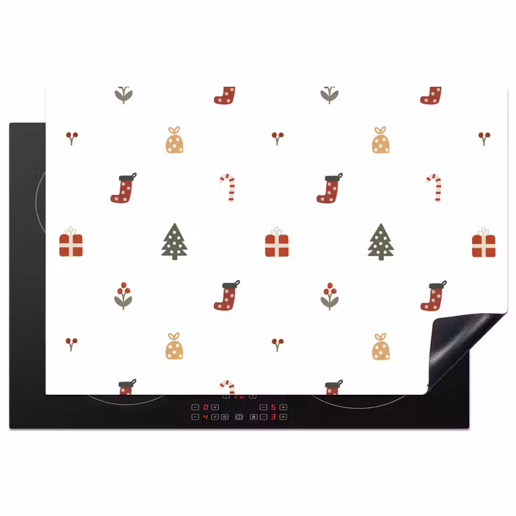 Illustratie - Kerstsymbolen - Wit Inductie beschermer vinyl 3mm klein 276 -3d