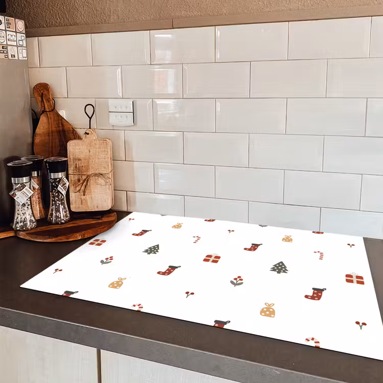 Illustratie - Kerstsymbolen - Wit Inductie beschermer vinyl 3mm klein 276 -sfeer3