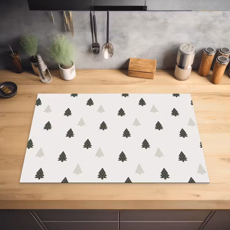 Illustratie - Kerstbomen - Wit Inductie beschermer vinyl 3mm klein 276 -sfeer5