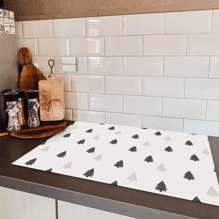 Illustratie - Kerstbomen - Wit Inductie beschermer vinyl 3mm klein 276 -sfeer3