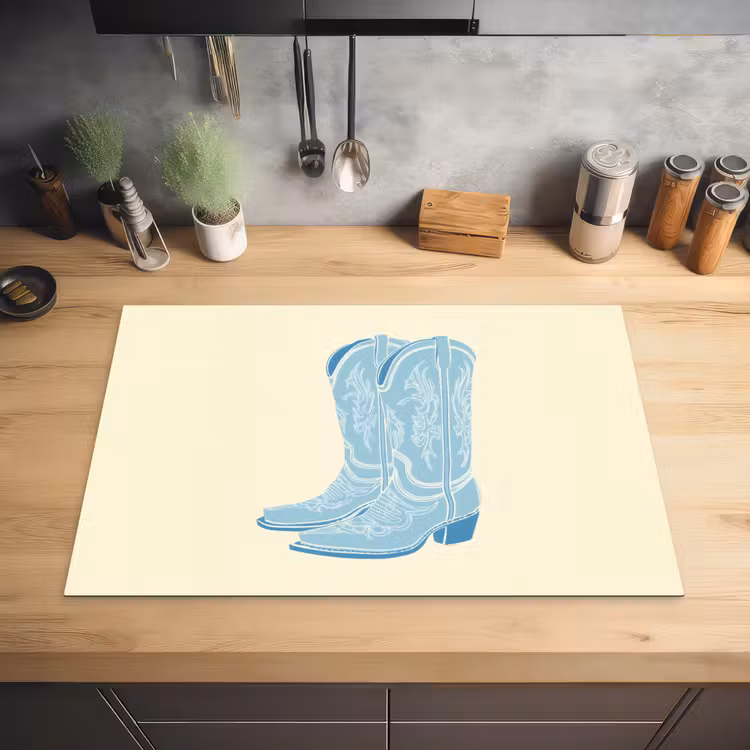 Illustratie - Cowboylaarzen - Patroon Inductie beschermer vinyl 3mm klein -sfeer5