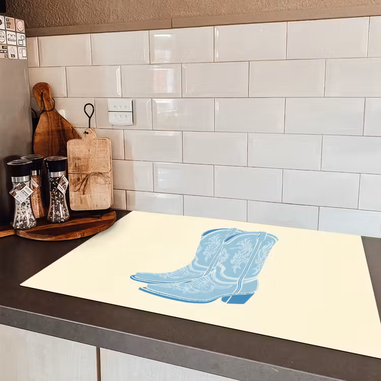 Illustratie - Cowboylaarzen - Patroon Inductie beschermer vinyl 3mm klein -sfeer3