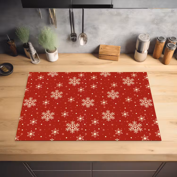 Illustratie - Sneeuwvlokken - Rood Inductie beschermer vinyl 3mm klein 276 -sfeer5