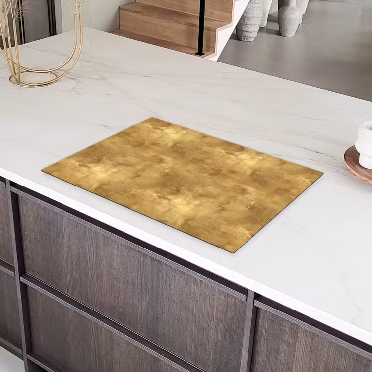 Industrieel - Textuur - Goud Inductie beschermer vinyl 3mm klein 276 -sfeer8