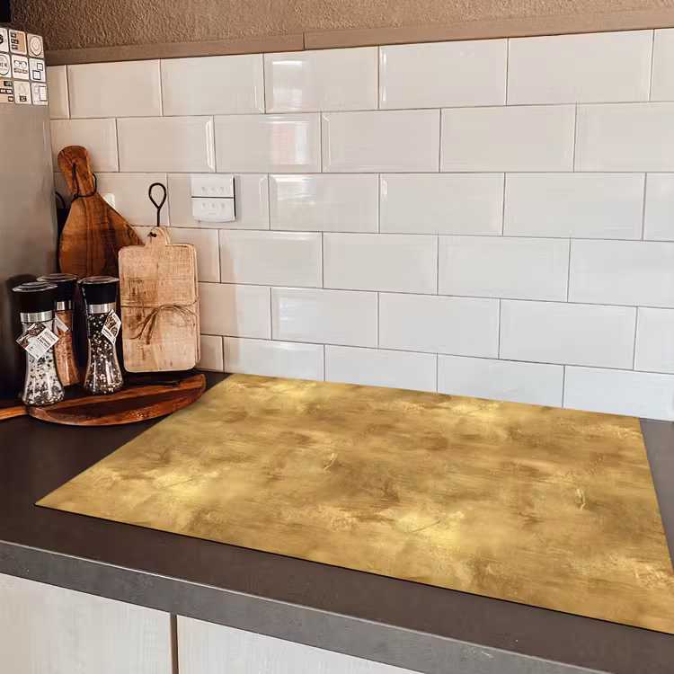 Industrieel - Textuur - Goud Inductie beschermer vinyl 3mm klein 276 -sfeer3