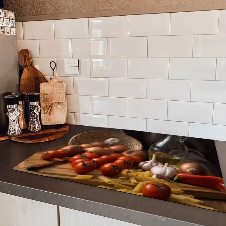 Ingrediënten van de Mediterrane Keuken Inductie beschermer vinyl 3mm klein -sfeer3