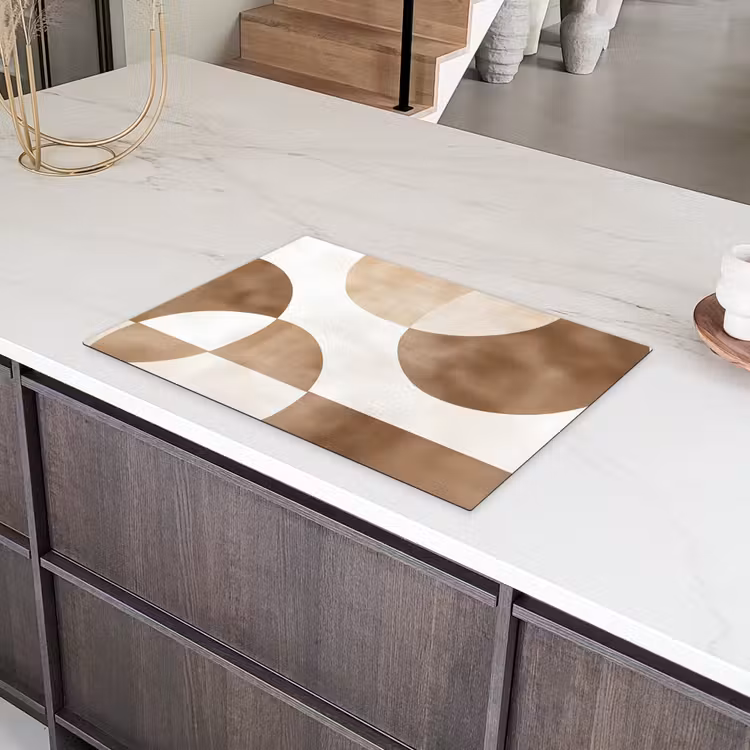 Snijdende cirkels - Overlappende vlakken Inductie beschermer vinyl 3mm klein -sfeer8