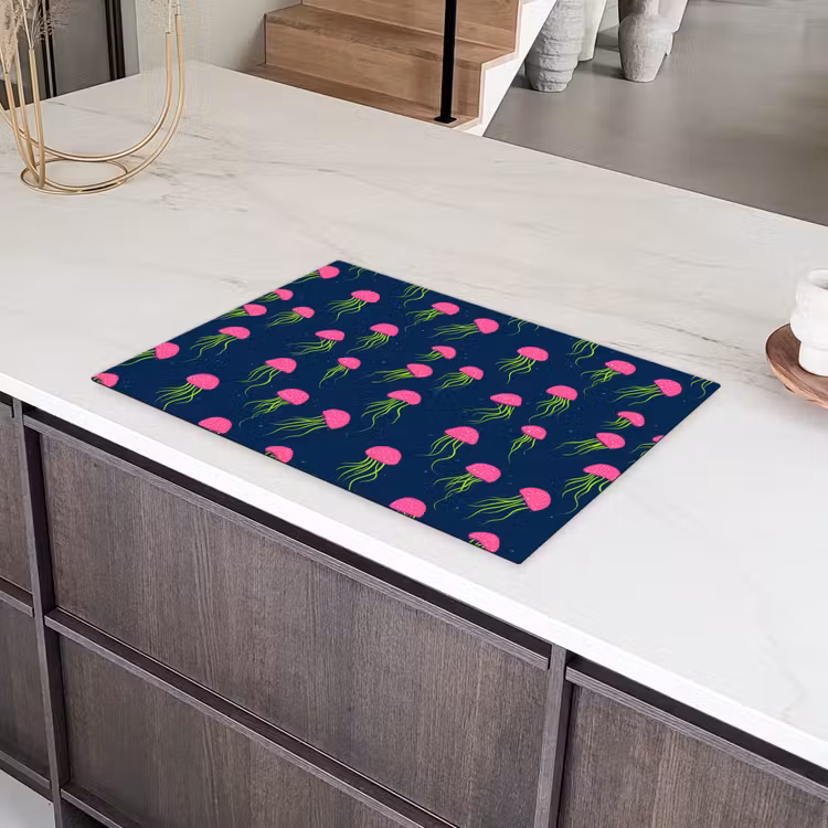 Kwallen - Diepzee - Neon Inductie beschermer vinyl 3mm klein 276 -sfeer8