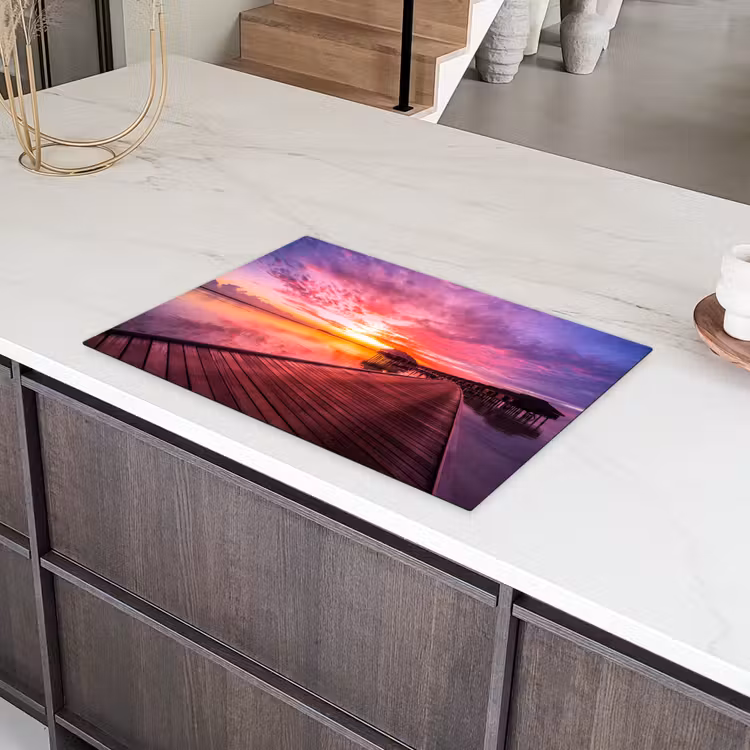 Steiger - Water - Zon - Roze - Horizon Inductie beschermer vinyl 3mm klein -sfeer8
