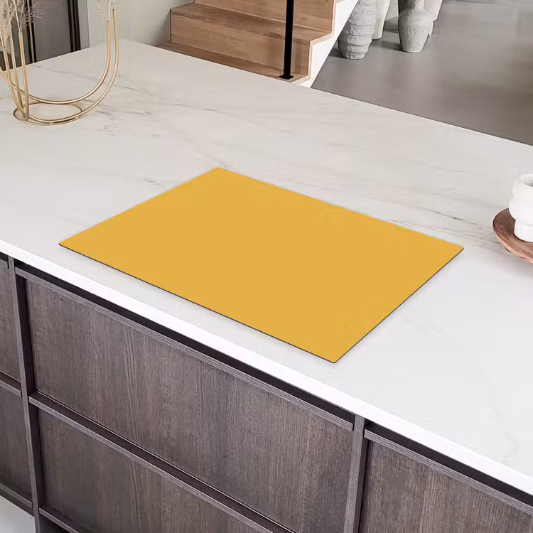 Joyful - Mustard - Geel Inductie beschermer vinyl 3mm klein 276 -sfeer8