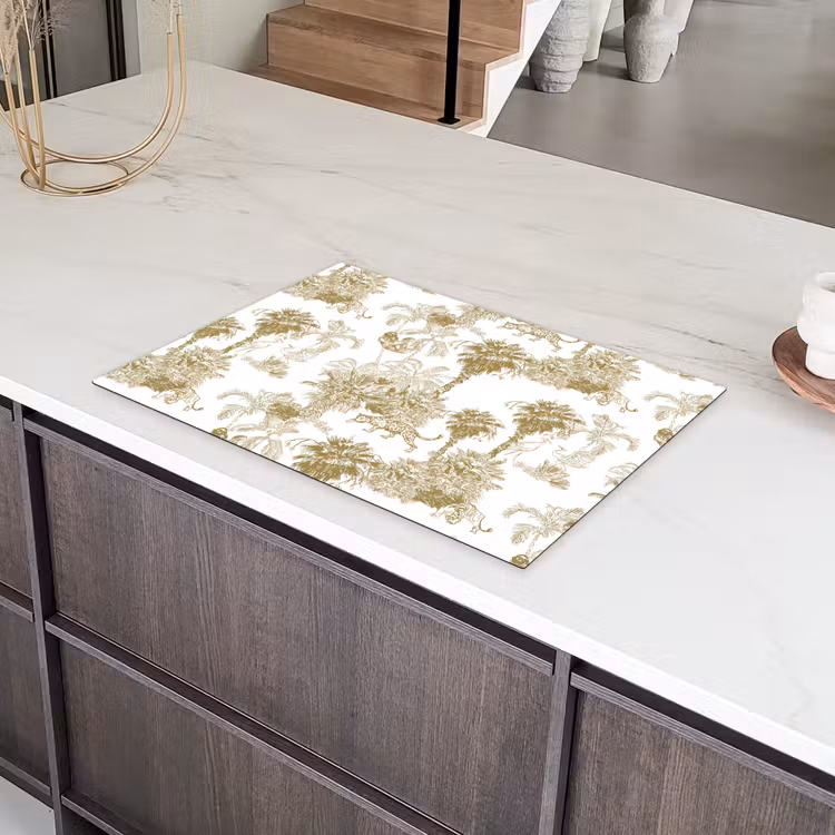 Oerwoud - Abstract - Beige Inductie beschermer vinyl 3mm klein 276 -sfeer8