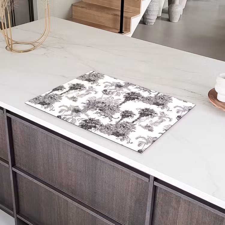 Jungle - Dieren - Grijs Inductie beschermer vinyl 3mm klein 276 -sfeer8