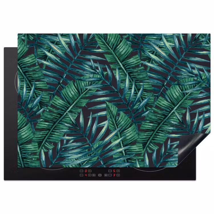 Jungle - Bladeren - Tropical Inductie beschermer vinyl 3mm middel -3d