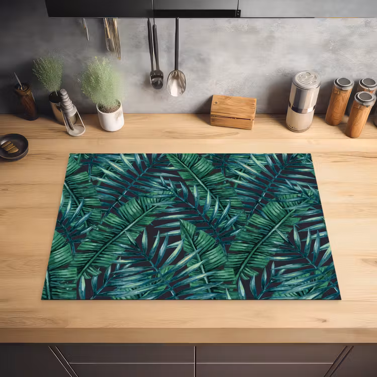 Jungle - Bladeren - Tropical Inductie beschermer vinyl 3mm middel -sfeer5