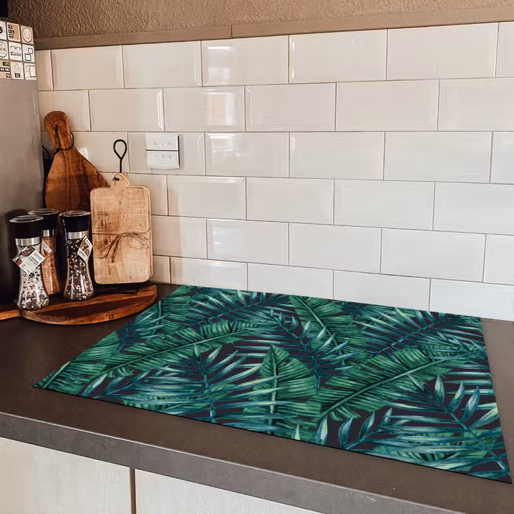 Jungle - Bladeren - Tropical Inductie beschermer vinyl 3mm middel -sfeer3