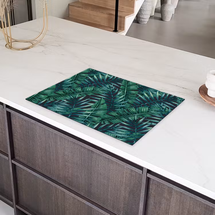 Jungle - Bladeren - Tropical Inductie beschermer vinyl 3mm middel -sfeer8