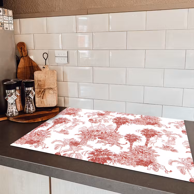 Jungle - Natuur - Rood Inductie beschermer vinyl 3mm klein 276 -sfeer3
