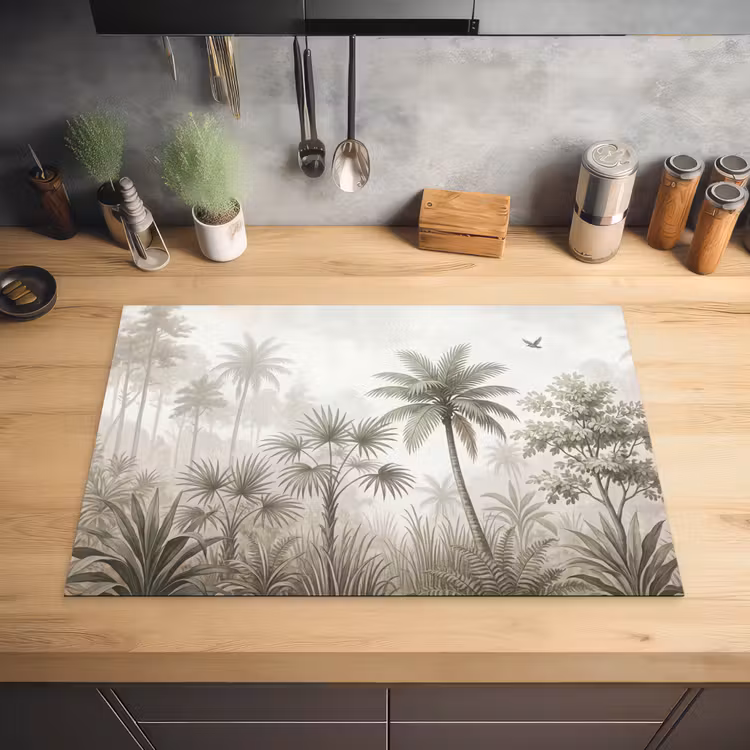 Jungle - Palmbomen - Natuur Inductie beschermer vinyl 3mm klein -sfeer5