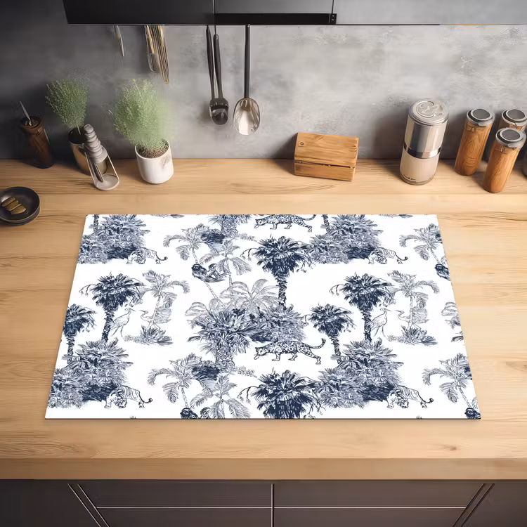 Jungle - Beplanting - Blauw Inductie beschermer vinyl 3mm klein 276 -sfeer5