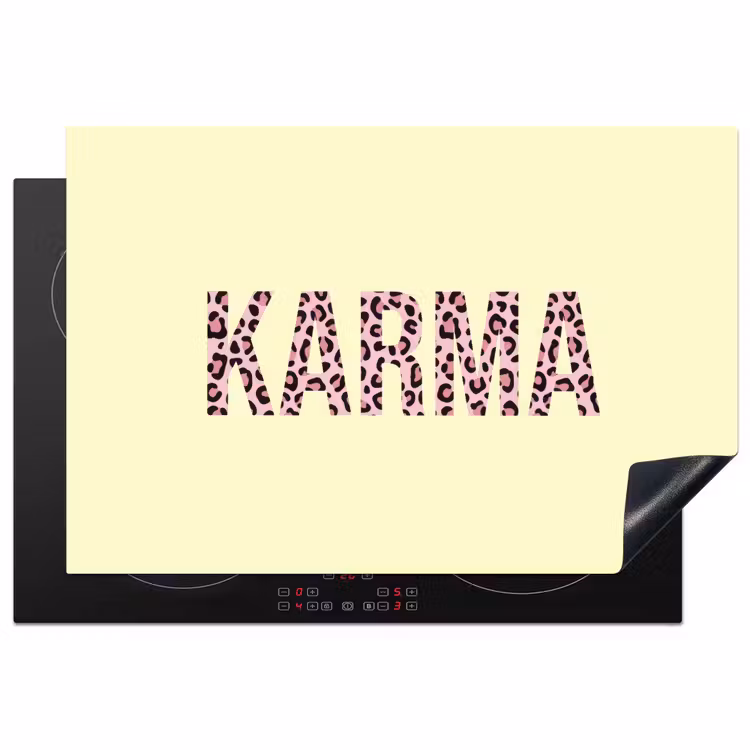 Karma - Luipaardprint - Geel Inductie beschermer vinyl 3mm klein -3d
