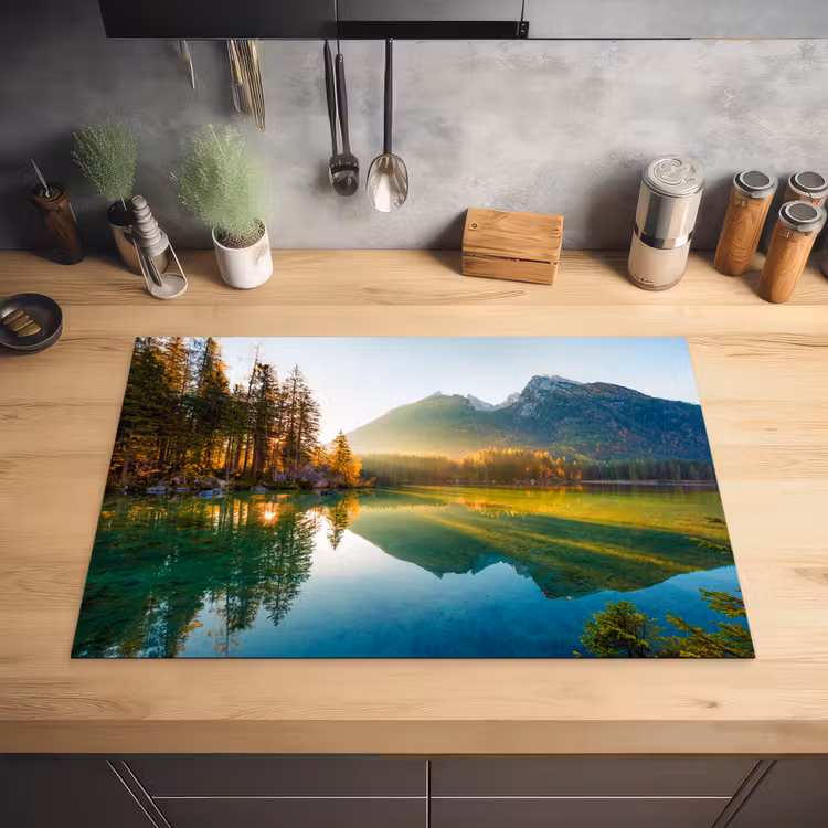 Meer - Bos - Bergen - Natuur - Zon - Landschap Inductie beschermer vinyl 3mm klein -sfeer5