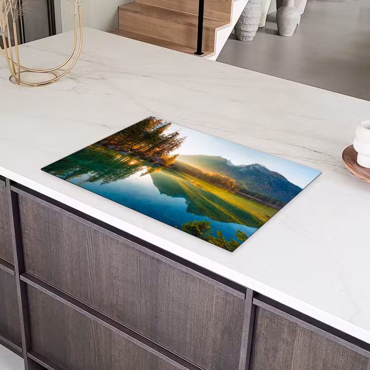Meer - Bos - Bergen - Natuur - Zon - Landschap Inductie beschermer vinyl 3mm klein -sfeer8