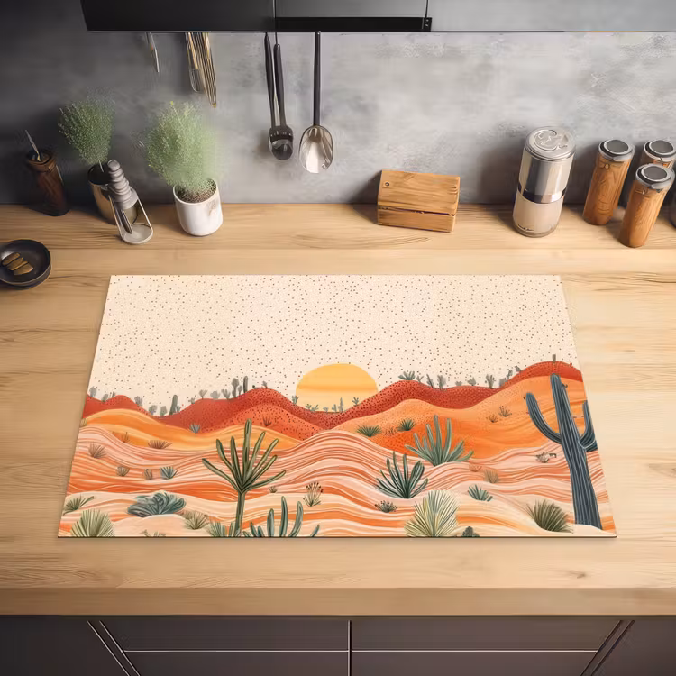 Landschap - Heuvels - Zonsondergang Inductie beschermer vinyl 3mm klein -sfeer5