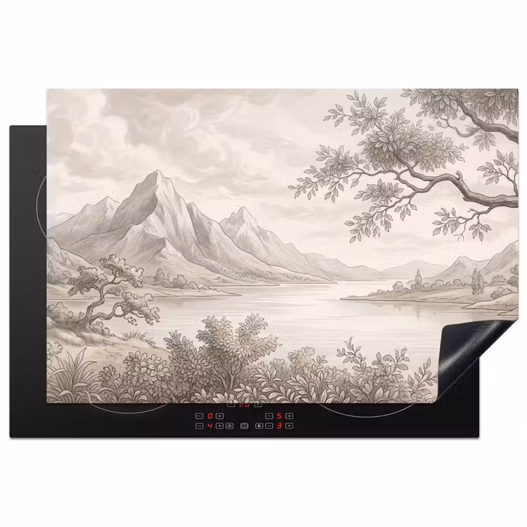 Landschap - Bergen - Meer - Natuur Inductie beschermer vinyl 3mm klein -3d