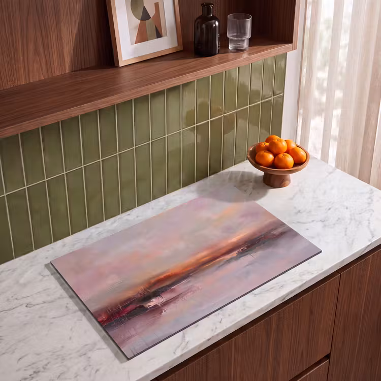 Landschap - Zonsondergang - Abstract - Modern - Roze Inductie beschermer vinyl 3mm klein -sfeer8