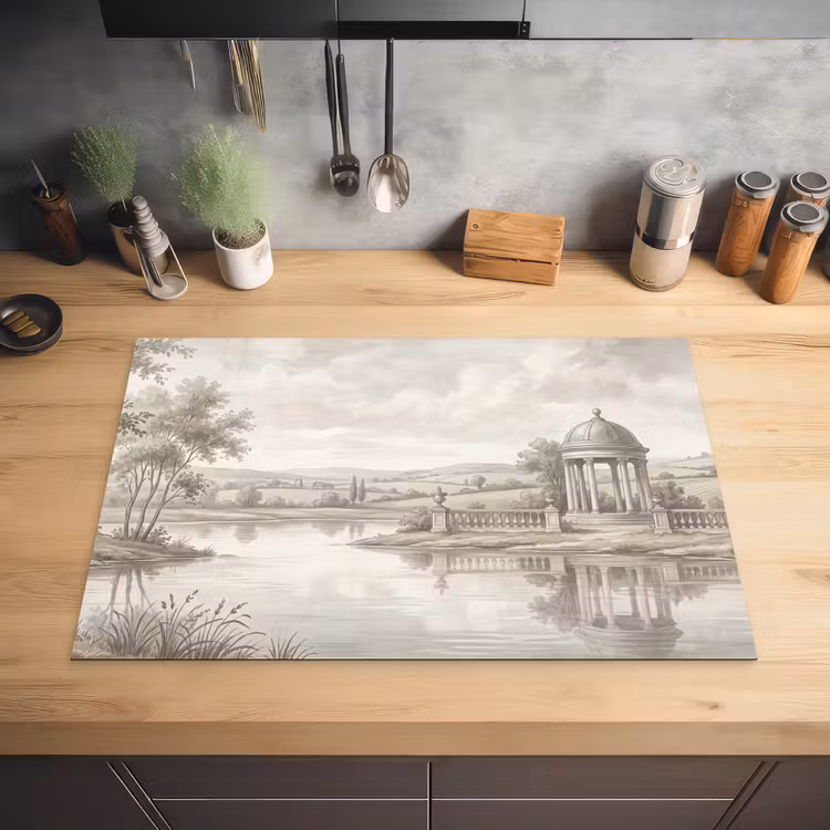 Landschap - Water - Natuur - Sepia Inductie beschermer vinyl 3mm klein -sfeer5