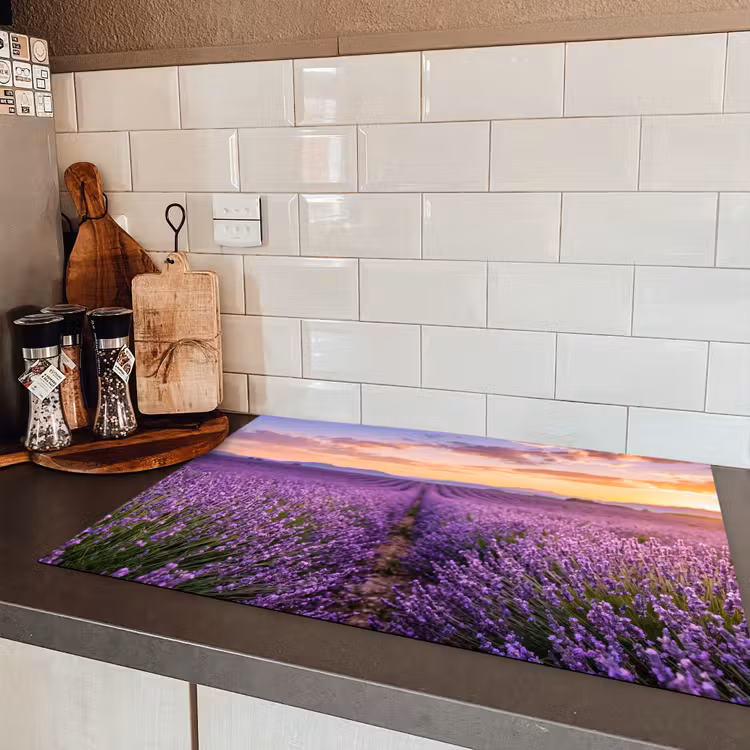 Lavendel - Veld - Natuur - Paars Inductie beschermer vinyl 3mm klein -sfeer3