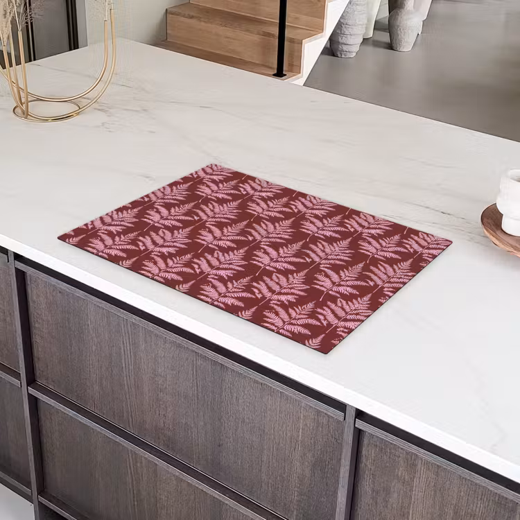 Blad - Patroon - Paars Inductie beschermer vinyl 3mm klein 276 -sfeer8