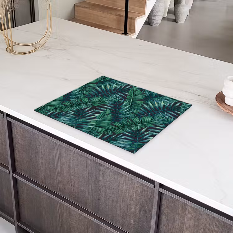 Bladeren - Inductie beschermer - Jungle - Tropical Inductie beschermer vinyl 3mm groot -sfeer8