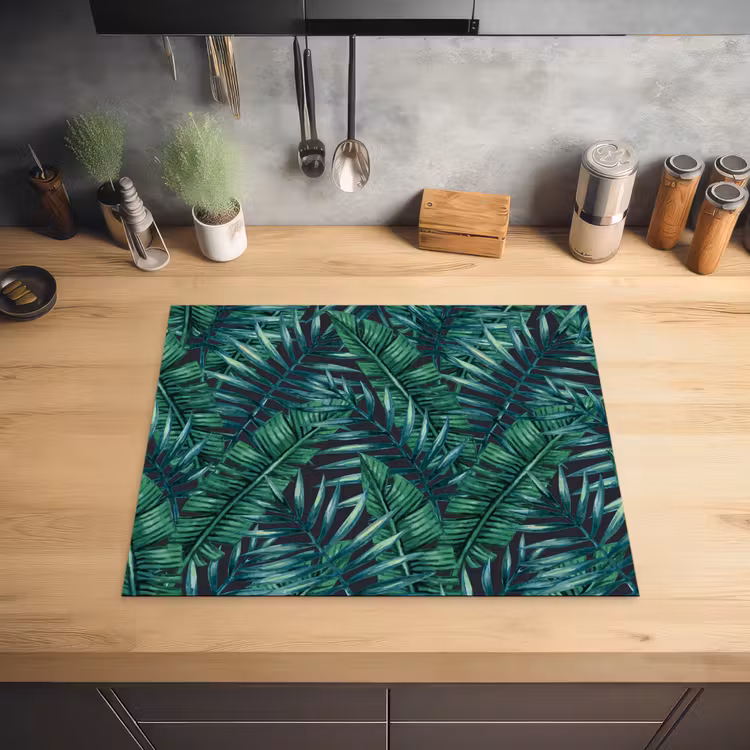 Bladeren - Inductie beschermer - Jungle - Tropical Inductie beschermer vinyl 3mm groot -sfeer5