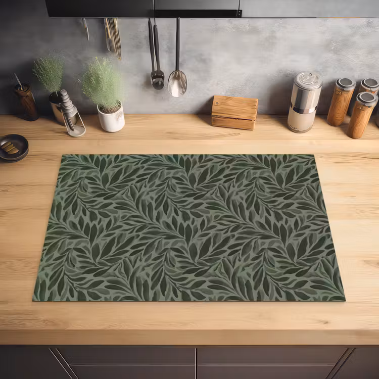 Bladeren - Organisch - Groen Inductie beschermer vinyl 3mm klein 276 -sfeer5