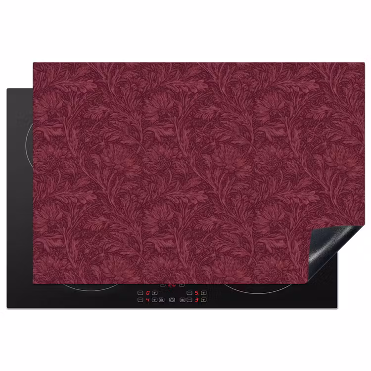 Bladeren - Patroon - Paars Inductie beschermer vinyl 3mm klein 276 -3d