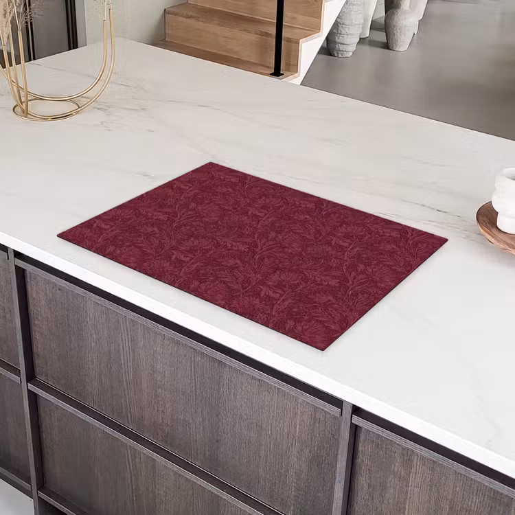 Bladeren - Patroon - Paars Inductie beschermer vinyl 3mm klein 276 -sfeer8