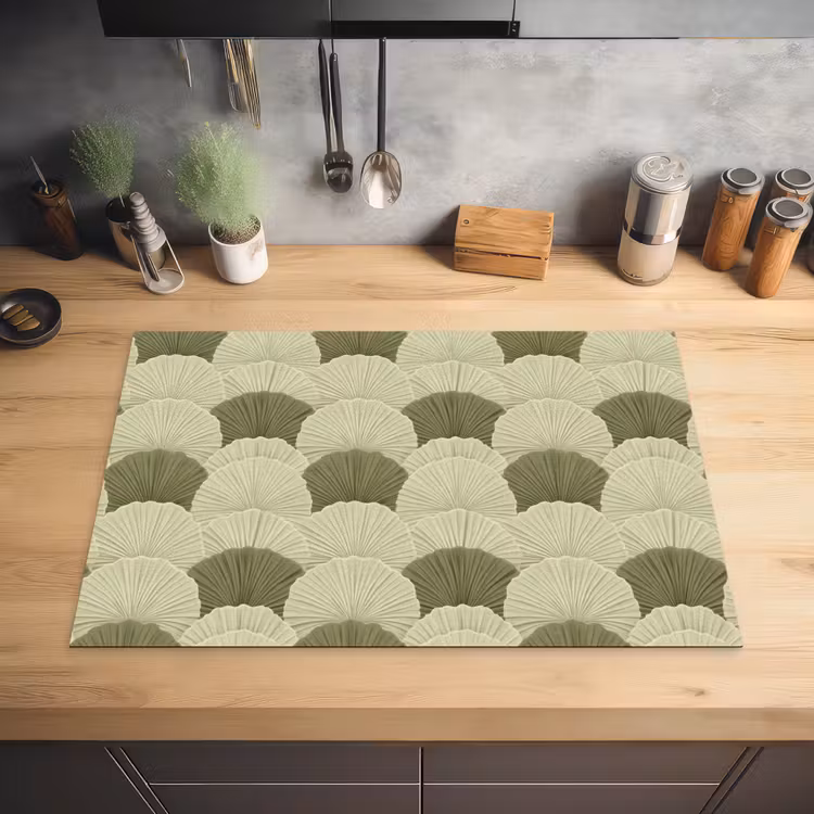 Bladeren - Structuur - Groen Inductie beschermer vinyl 3mm klein 276 -sfeer5