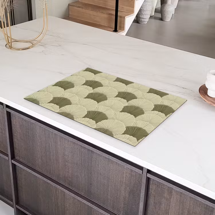 Bladeren - Structuur - Groen Inductie beschermer vinyl 3mm klein 276 -sfeer8