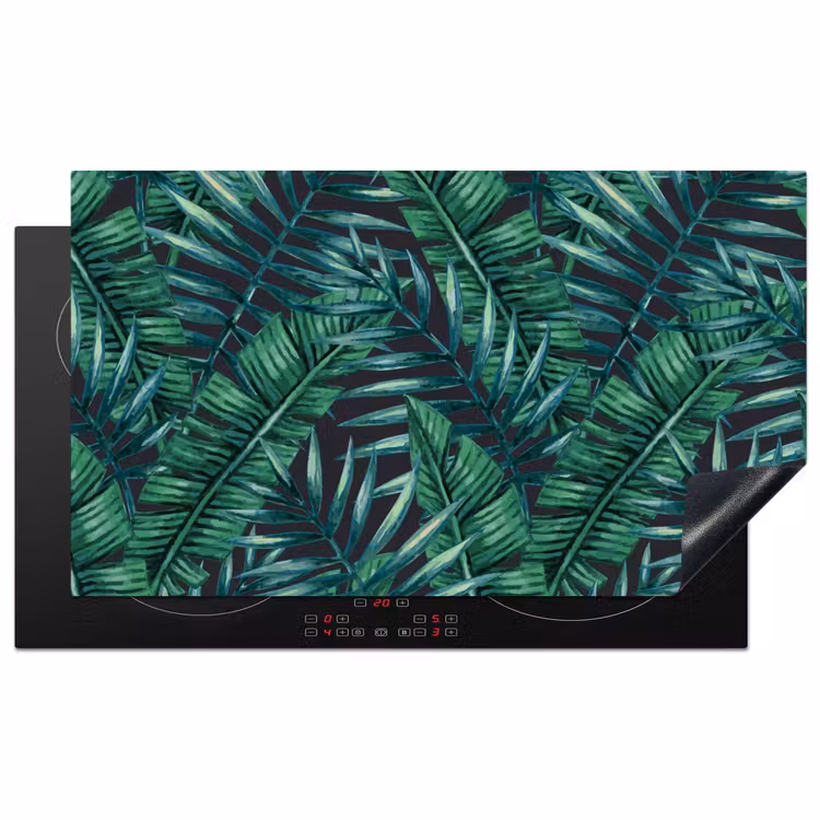 Bladeren - Tropical - Jungle Inductie beschermer vinyl 3mm middel -3d