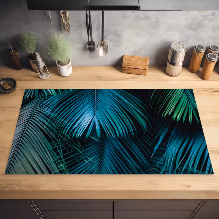 Bladeren - Tropisch - Jungle -  Natuur Inductie beschermer vinyl 3mm middel -sfeer5