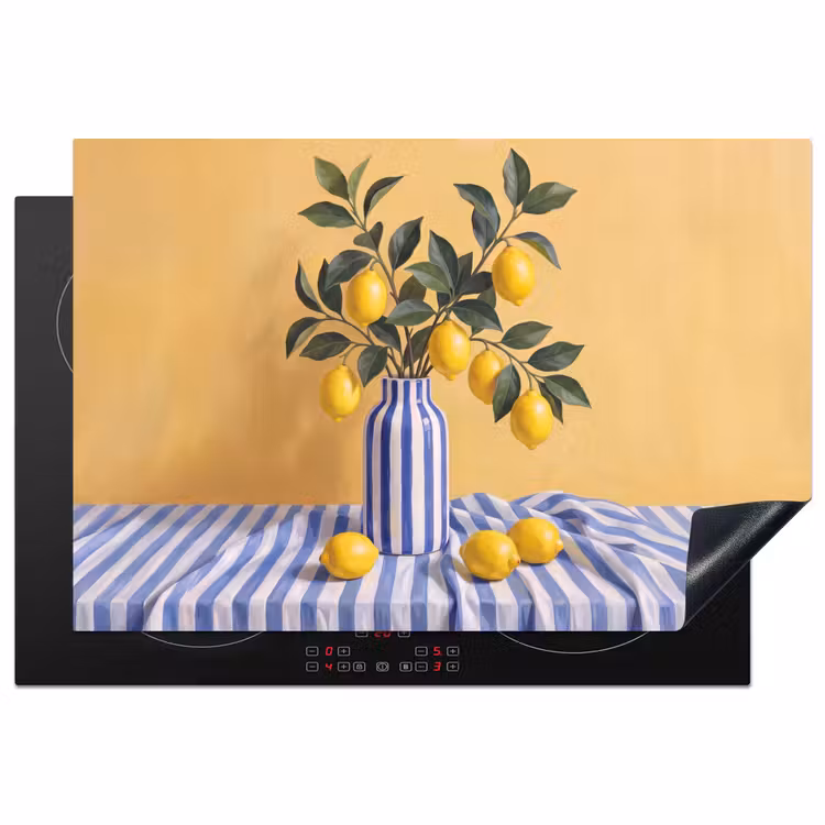 Induction Hob Cover - Lemon - Still Life - Modern - Citroen - Stilleven - Modern Inductie beschermer vinyl 3mm klein