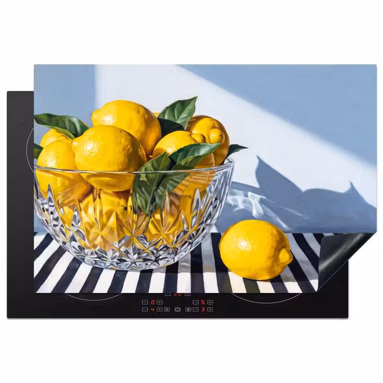 Induction Hob Cover - Lemons - Fruit - Yellow - Citroenen - Fruit - Geel Inductie beschermer vinyl 3mm klein