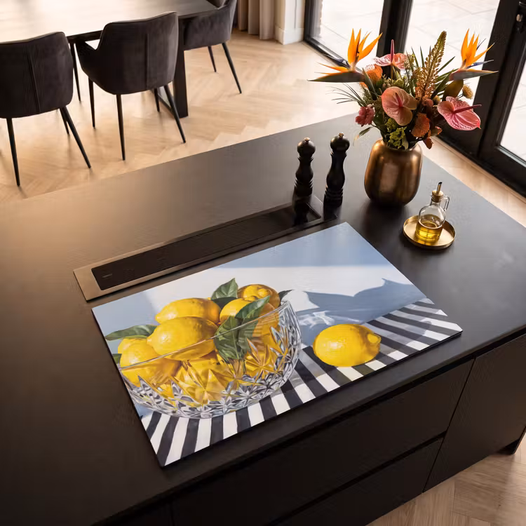 Induction Hob Cover - Lemons - Fruit - Yellow - Citroenen - Fruit - Geel Inductie beschermer vinyl 3mm klein