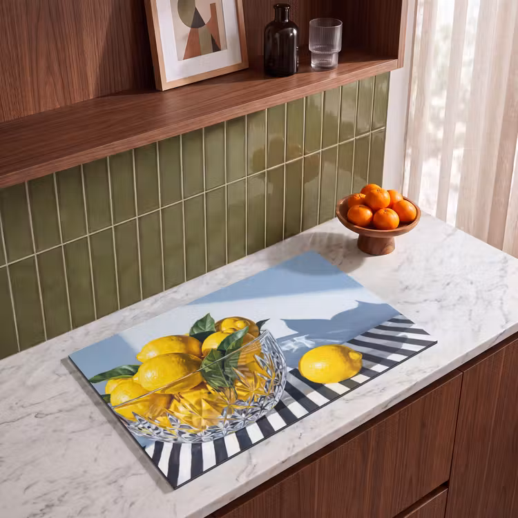 Induction Hob Cover - Lemons - Fruit - Yellow - Citroenen - Fruit - Geel Inductie beschermer vinyl 3mm klein