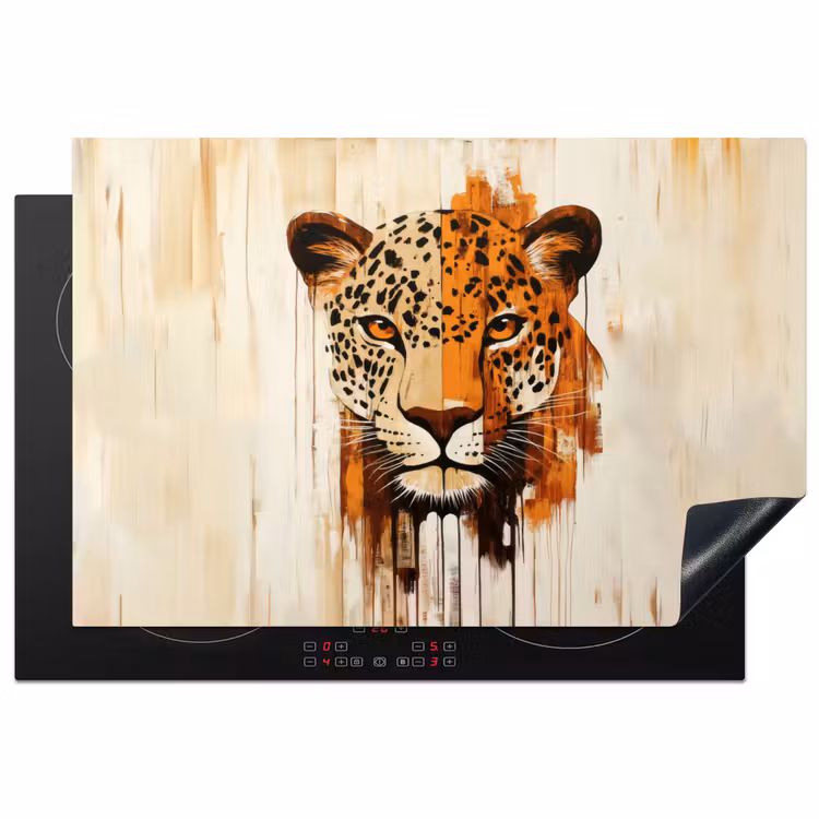 Luipaard - Symmetrisch - Strepen Inductie beschermer vinyl 3mm klein -3d