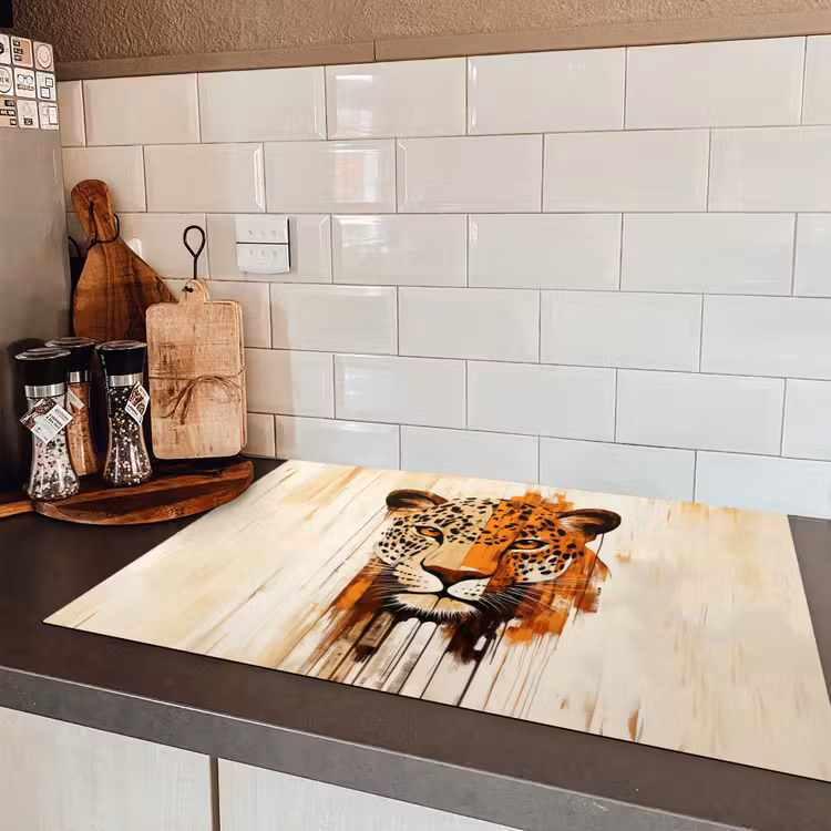 Luipaard - Symmetrisch - Strepen Inductie beschermer vinyl 3mm klein -sfeer3