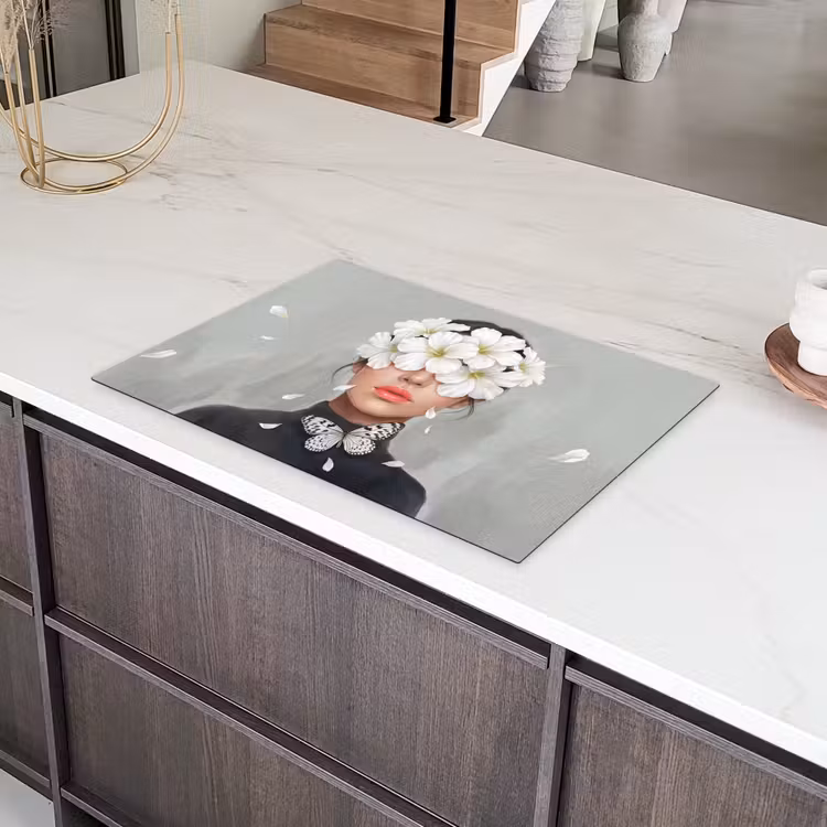 Lelies - Portret - Wit Inductie beschermer vinyl 3mm klein -sfeer8